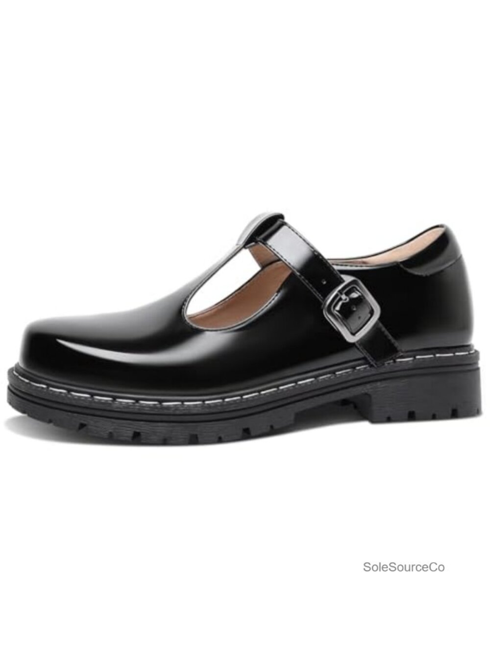 Mary Jane T-Strap Oxford Shoes Women Round Toe Adjustable Ankle Strap